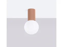 Lámpara De Techo Halo Moderno De Aluminio/Vidrio - 1 Fuentes Luminosas - L.12 X A.21 Cm - Moca