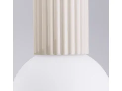 Lámpara De Techo Halo Moderno De Aluminio/Vidrio - 1 Fuentes Luminosas - L.12 X A.21 Cm - Beige