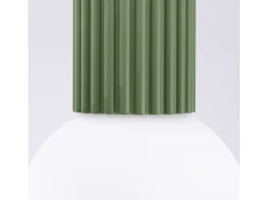Lámpara De Techo Halo Moderno De Aluminio/Vidrio - 1 Fuentes Luminosas - L.12 X A.21 Cm - Verde Oliva