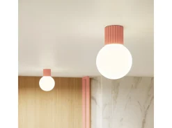 Lámpara De Techo Halo Moderno De Aluminio/Vidrio - 1 Fuentes Luminosas - L.12 X A.21 Cm - Durazno