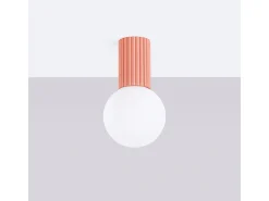 Lámpara De Techo Halo Moderno De Aluminio/Vidrio - 1 Fuentes Luminosas - L.12 X A.21 Cm - Durazno