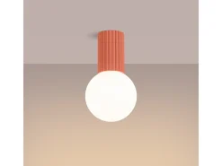 Lámpara De Techo Halo Moderno De Aluminio/Vidrio - 1 Fuentes Luminosas - L.12 X A.21 Cm - Durazno
