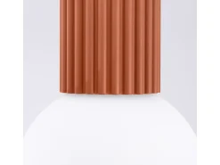 Lámpara De Techo Halo Moderno De Aluminio/Vidrio - 1 Fuentes Luminosas - L.12 X A.21 Cm - Ocre Rojo