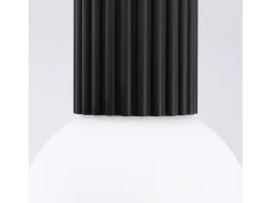 Lámpara De Techo Halo Moderno De Aluminio/Vidrio - 1 Fuentes Luminosas - L.12 X A.21 Cm - Negro