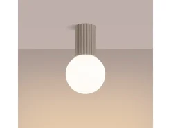 Lámpara De Techo Halo Moderno De Aluminio/Vidrio - 1 Fuentes Luminosas - L.12 X A.21 Cm - Gris Pardo