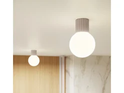 Lámpara De Techo Halo Moderno De Aluminio/Vidrio - 1 Fuentes Luminosas - L.12 X A.21 Cm - Gris Pardo
