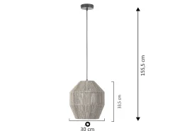 Lámpara de techo Ishi de cuerda trenzada, diámetro 30 cm