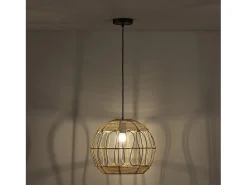 Lámpara de techo Kaede de ratán natural, diámetro 39 cm