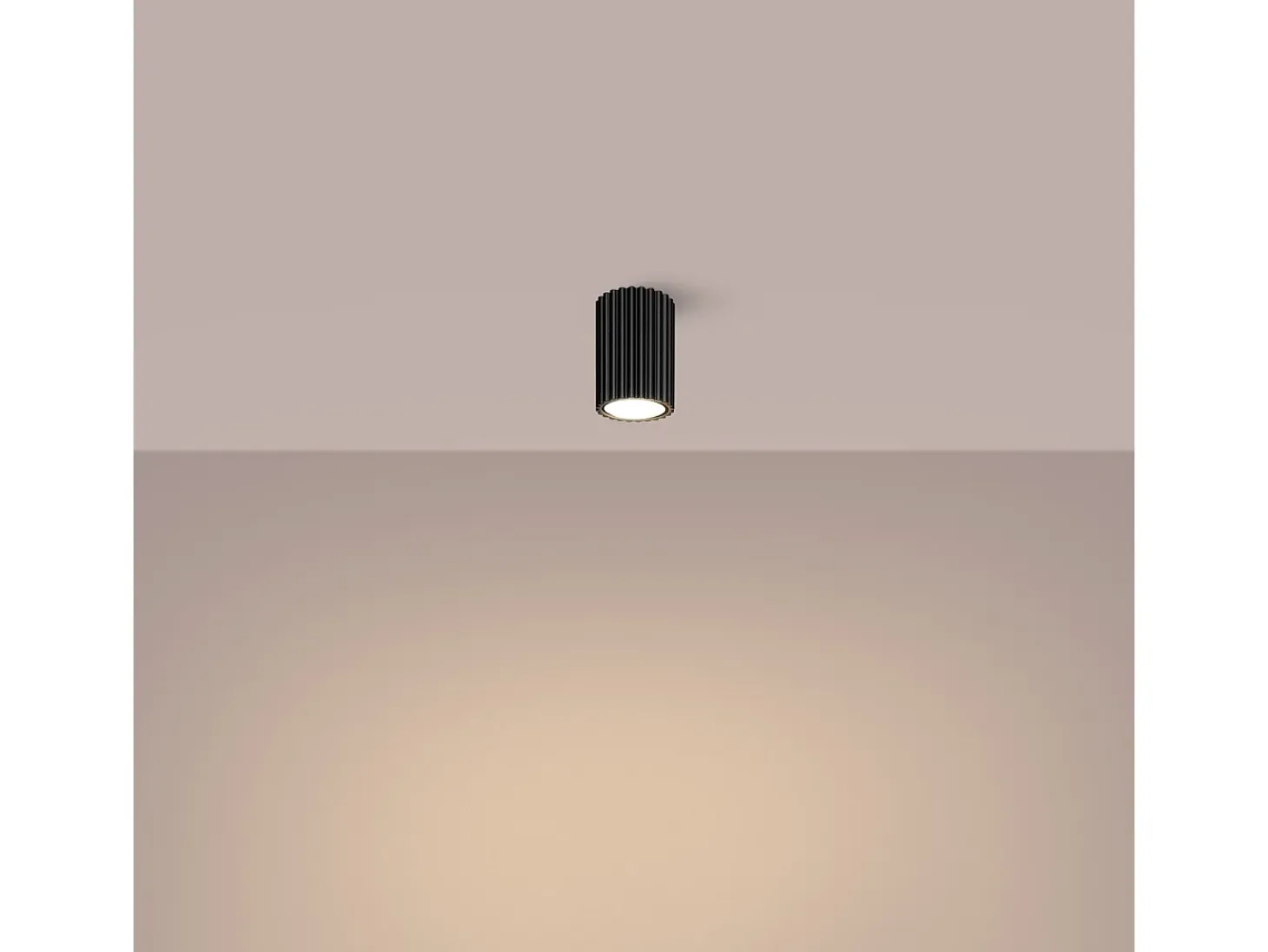 Lámpara De Techo Karbon Minimalista De Aluminio - 1 Fuentes Luminosas - L.6,5 X A.10 Cm - Negro