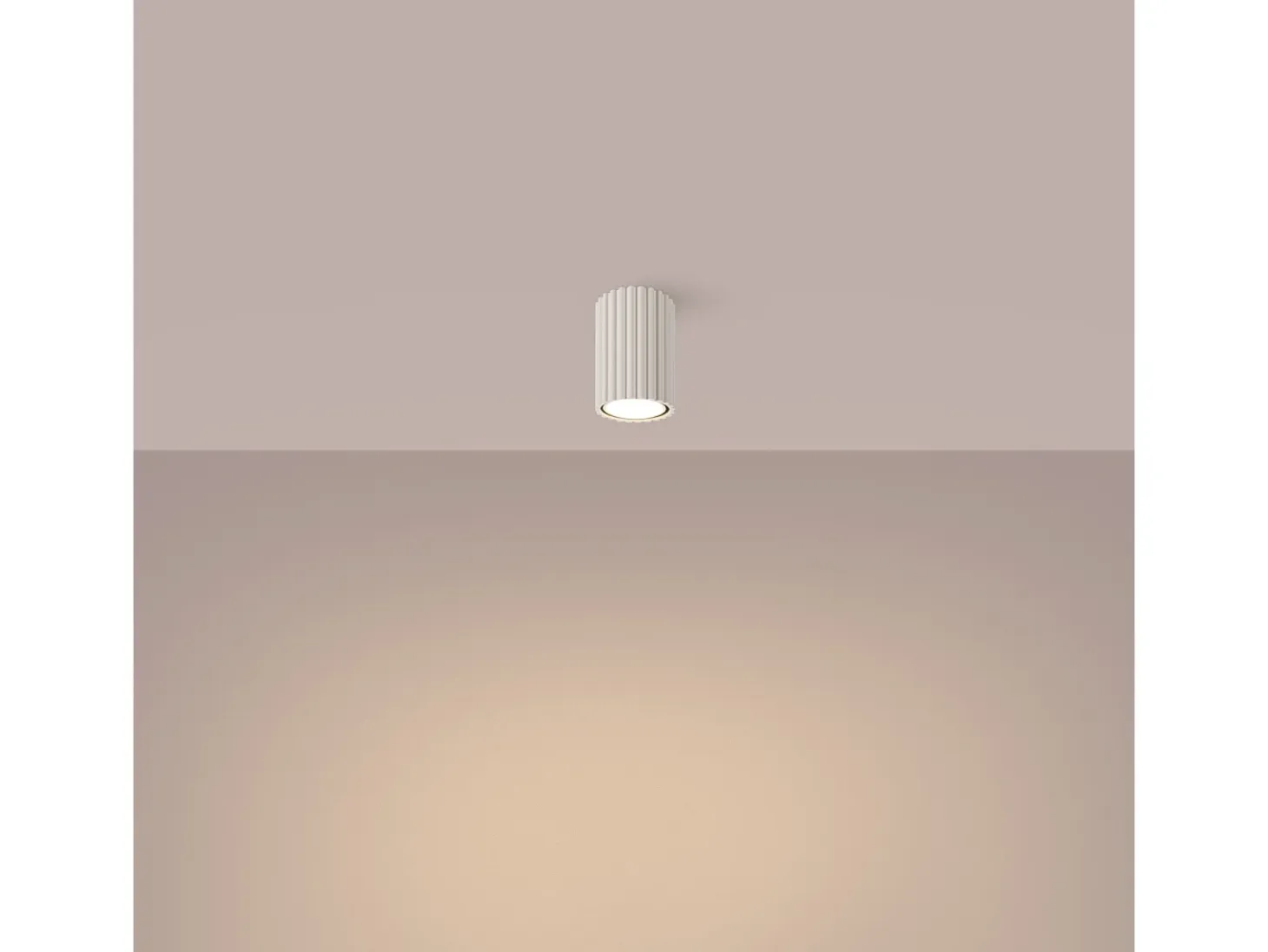 Lámpara De Techo Karbon Minimalista De Aluminio - 1 Fuentes Luminosas - L.6,5 X A.10 Cm - Beige