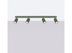 Lámpara De Techo Karbon Minimalista De Aluminio - 4 Fuentes Luminosas - L.81 X A.16,5 Cm - Verde Oliva