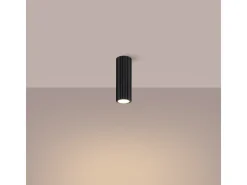 Lámpara De Techo Karbon Minimalista De Aluminio - 1 Fuentes Luminosas - L.6,5 X A.20 Cm - Negro