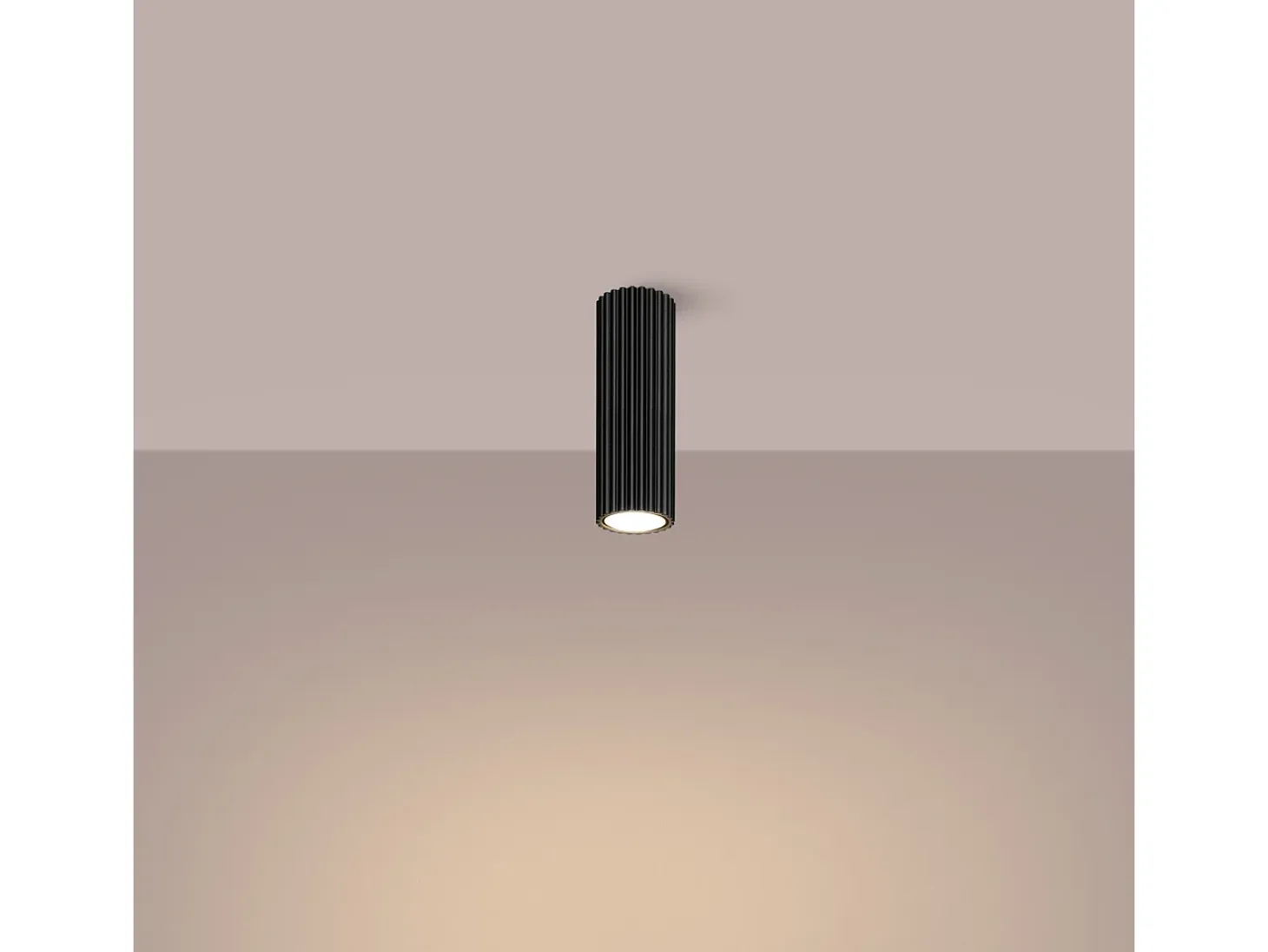 Lámpara De Techo Karbon Minimalista De Aluminio - 1 Fuentes Luminosas - L.6,5 X A.20 Cm - Negro