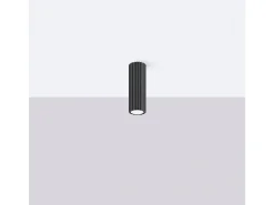 Lámpara De Techo Karbon Minimalista De Aluminio - 1 Fuentes Luminosas - L.6,5 X A.20 Cm - Negro