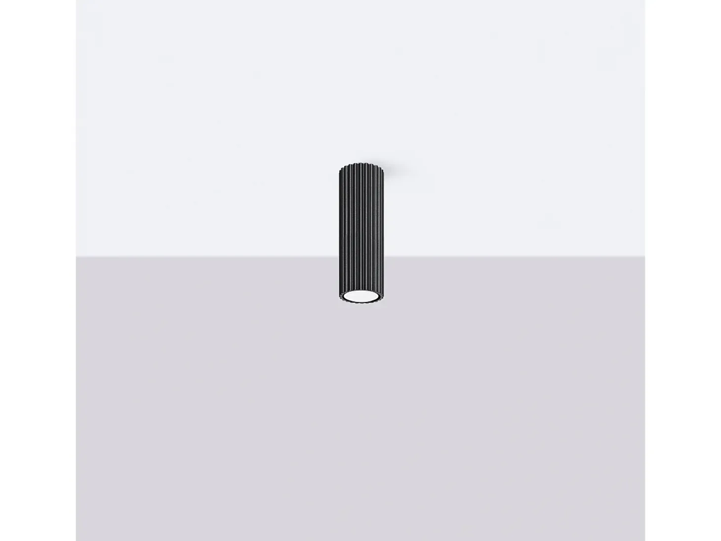 Lámpara De Techo Karbon Minimalista De Aluminio - 1 Fuentes Luminosas - L.6,5 X A.20 Cm - Negro