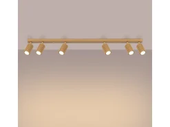 Lámpara De Techo Karbon Minimalista De Aluminio - 6 Fuentes Luminosas - L.117 X A.16,5 Cm - Dorado