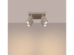 Lámpara De Techo Karbon Minimalista De Aluminio - 4 Fuentes Luminosas - L.25 X A.16,5 Cm - Gris Pardo