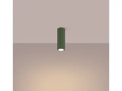 Lámpara De Techo Karbon Minimalista De Aluminio - 1 Fuentes Luminosas - L.6,5 X A.20 Cm - Verde Oliva