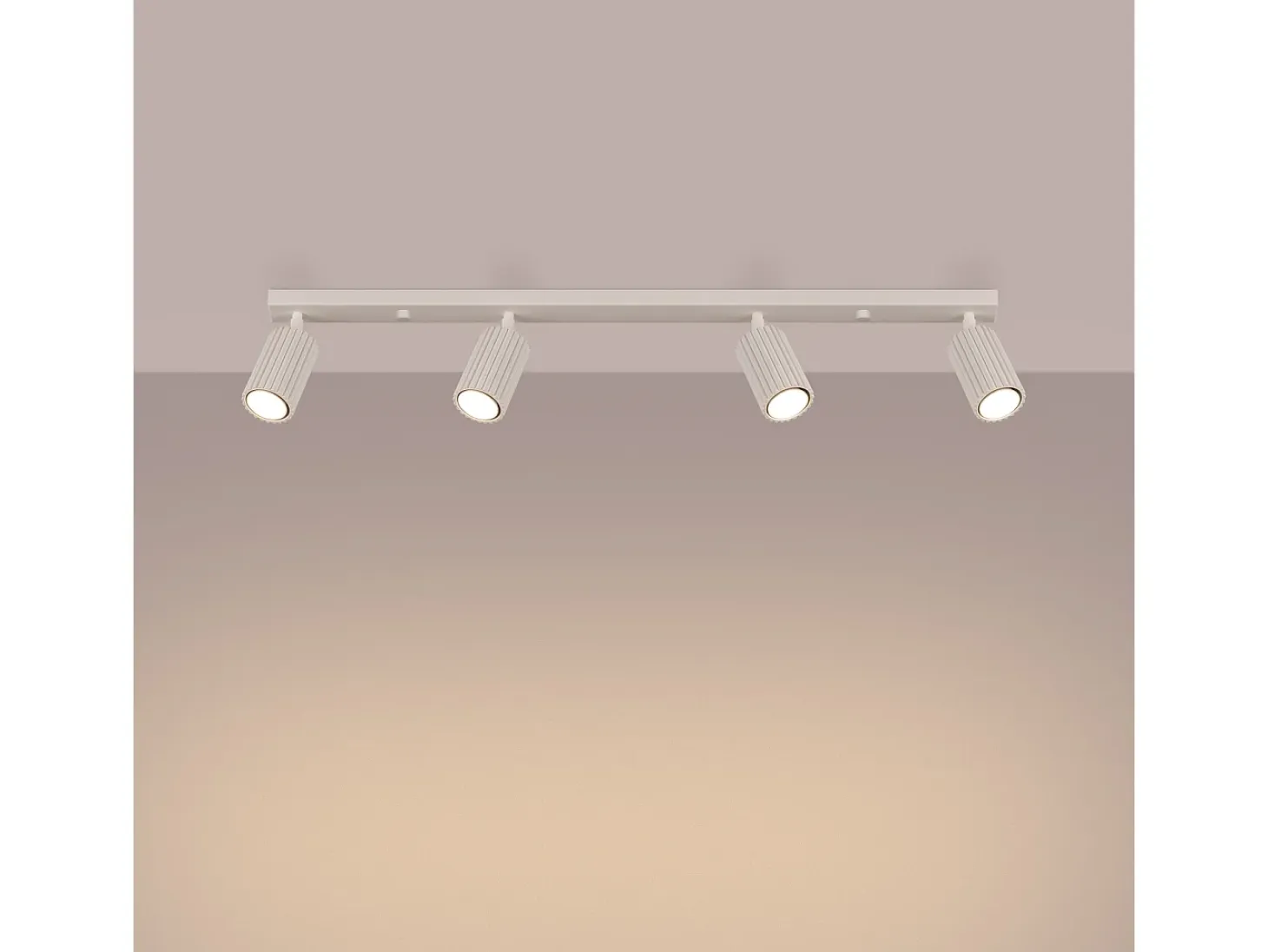 Lámpara De Techo Karbon Minimalista De Aluminio - 4 Fuentes Luminosas - L.81 X A.16,5 Cm - Beige