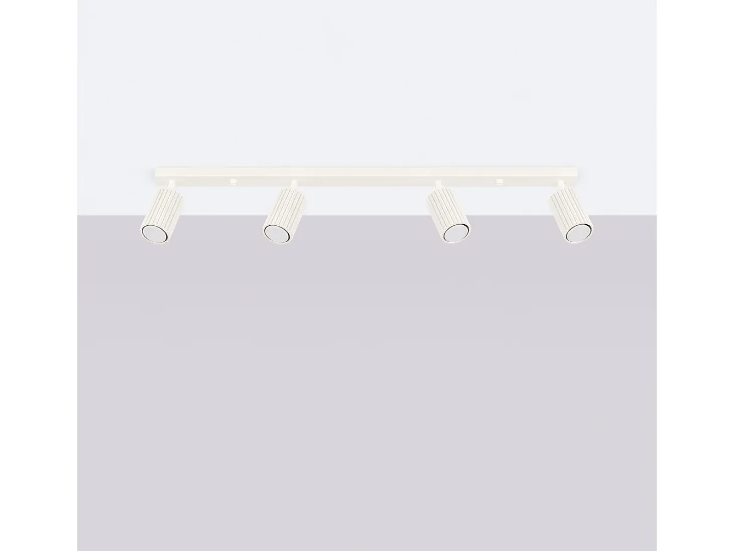 Lámpara De Techo Karbon Minimalista De Aluminio - 4 Fuentes Luminosas - L.81 X A.16,5 Cm - Beige
