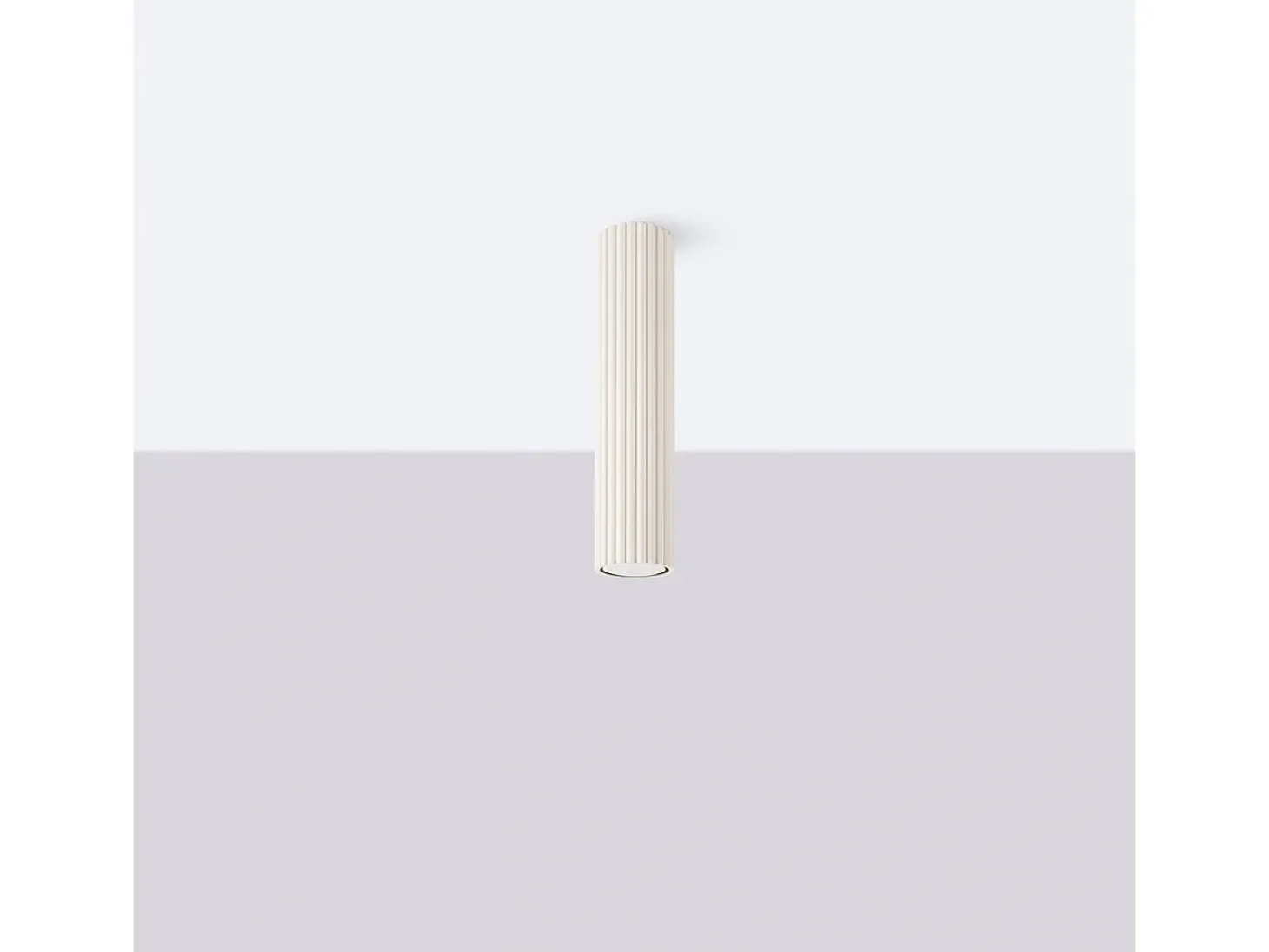 Lámpara De Techo Karbon Minimalista De Aluminio - 1 Fuentes Luminosas - L.6,5 X A.30 Cm - Beige