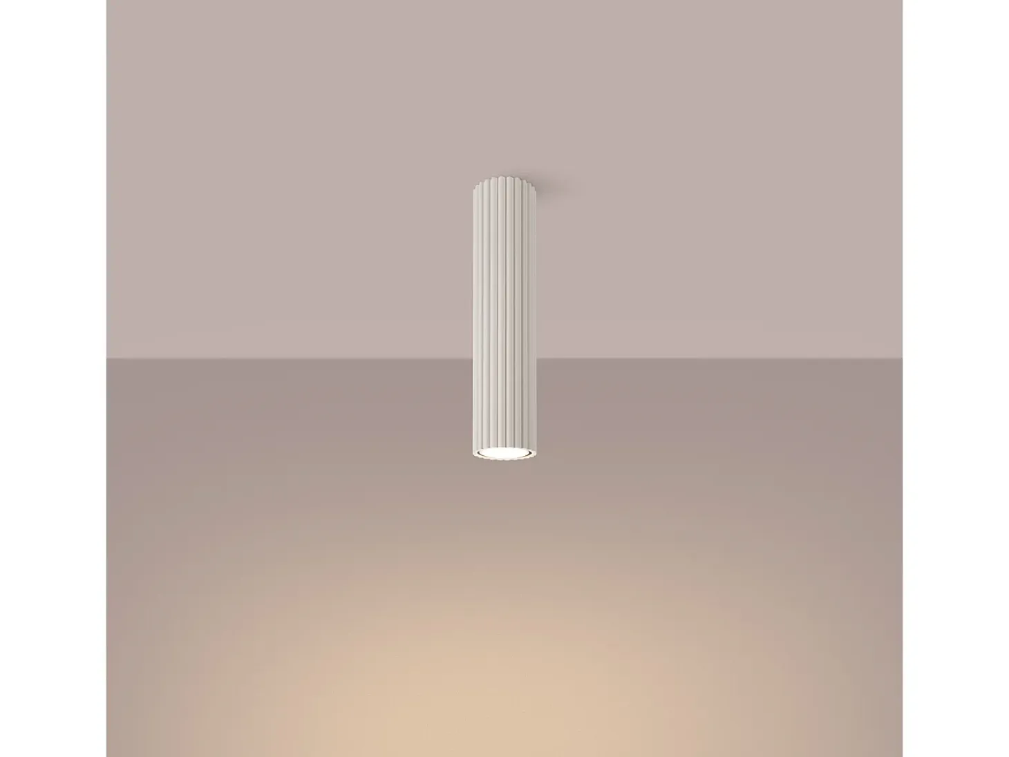 Lámpara De Techo Karbon Minimalista De Aluminio - 1 Fuentes Luminosas - L.6,5 X A.30 Cm - Beige