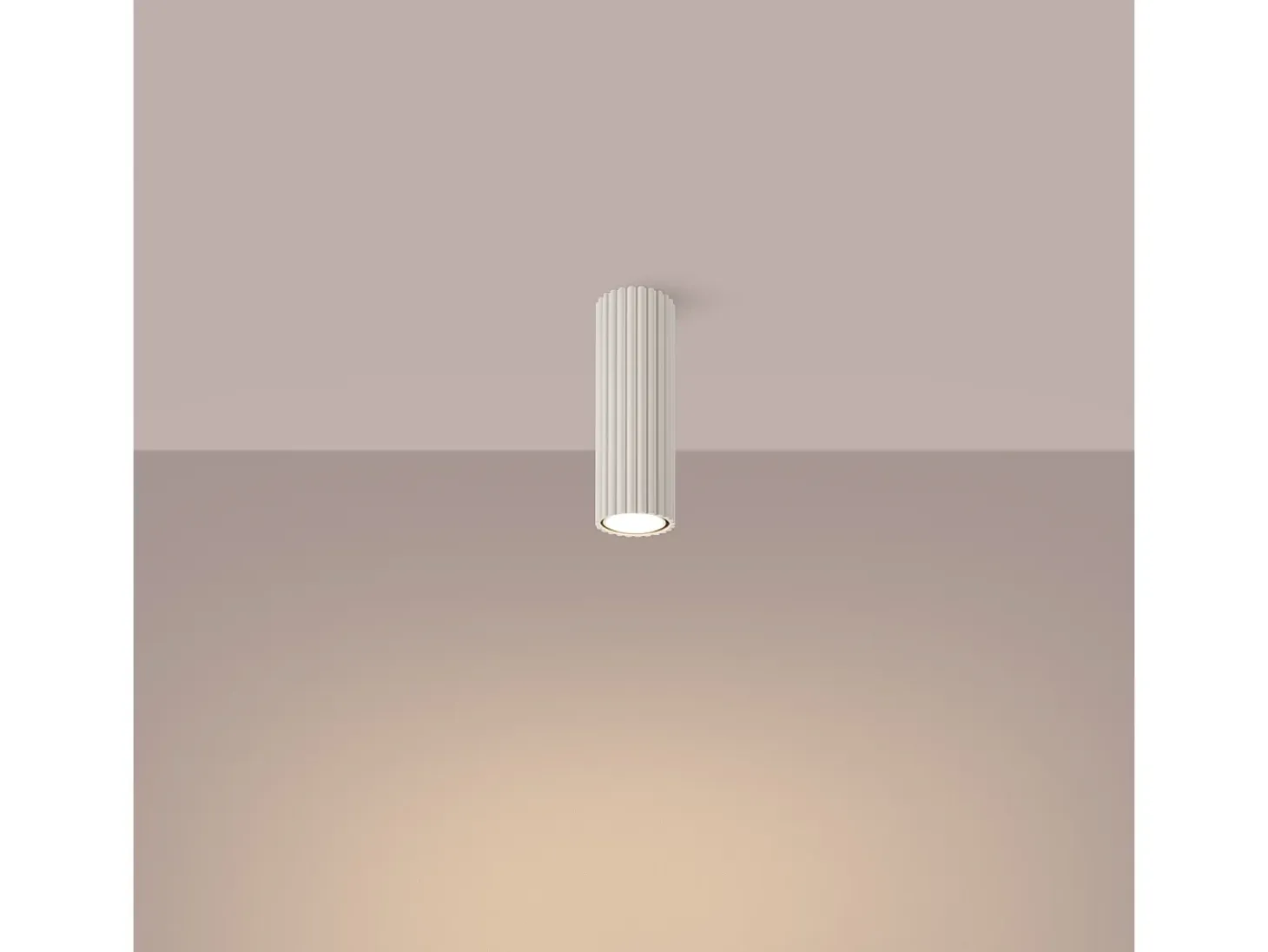 Lámpara De Techo Karbon Minimalista De Aluminio - 1 Fuentes Luminosas - L.6,5 X A.20 Cm - Beige