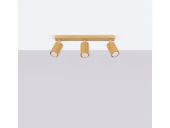 Lámpara De Techo Karbon Minimalista De Aluminio - 3 Fuentes Luminosas - L.45 X A.16,5 Cm - Dorado