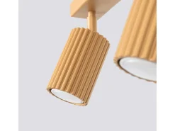 Lámpara De Techo Karbon Minimalista De Aluminio - 3 Fuentes Luminosas - L.45 X A.16,5 Cm - Dorado