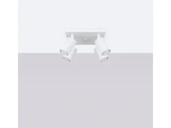 Lámpara De Techo Karbon Minimalista De Aluminio - 4 Fuentes Luminosas - L.25 X A.16,5 Cm - Blanco