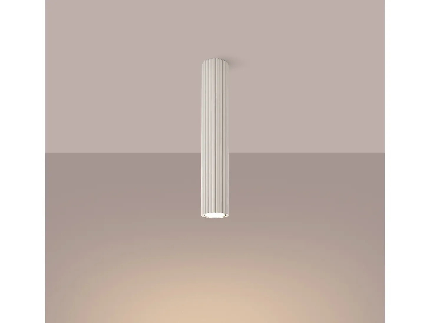 Lámpara De Techo Karbon Minimalista De Aluminio - 1 Fuentes Luminosas - L.6,5 X A.40 Cm - Beige
