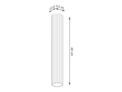 Lámpara De Techo Karbon Minimalista De Aluminio - 1 Fuentes Luminosas - L.6,5 X A.30 Cm - Gris Pardo