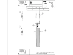 Lámpara De Techo Karbon Minimalista De Aluminio - 1 Fuentes Luminosas - L.6,5 X A.30 Cm - Gris Pardo