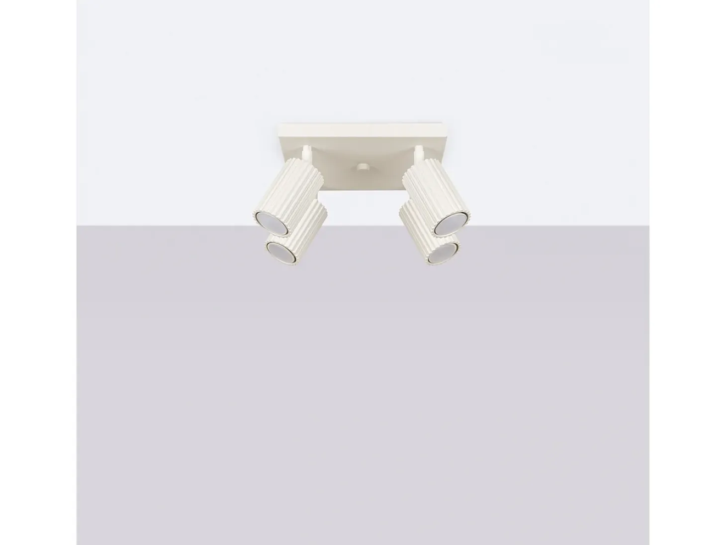 Lámpara De Techo Karbon Minimalista De Aluminio - 4 Fuentes Luminosas - L.25 X A.16,5 Cm - Beige