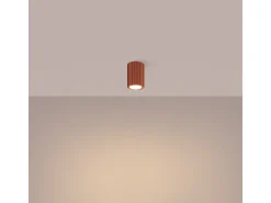 Lámpara De Techo Karbon Minimalista De Aluminio - 1 Fuentes Luminosas - L.6,5 X A.10 Cm - Ocre Rojo