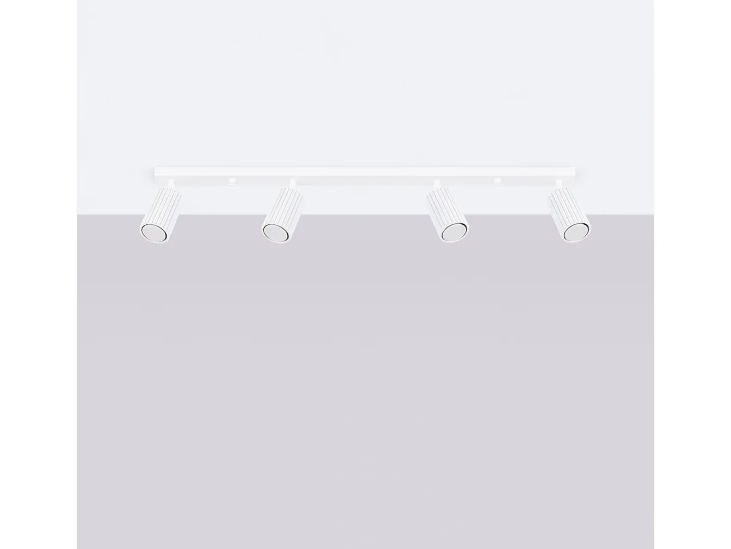 Lámpara De Techo Karbon Minimalista De Aluminio - 4 Fuentes Luminosas - L.81 X A.16,5 Cm - Blanco