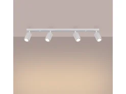 Lámpara De Techo Karbon Minimalista De Aluminio - 4 Fuentes Luminosas - L.81 X A.16,5 Cm - Blanco