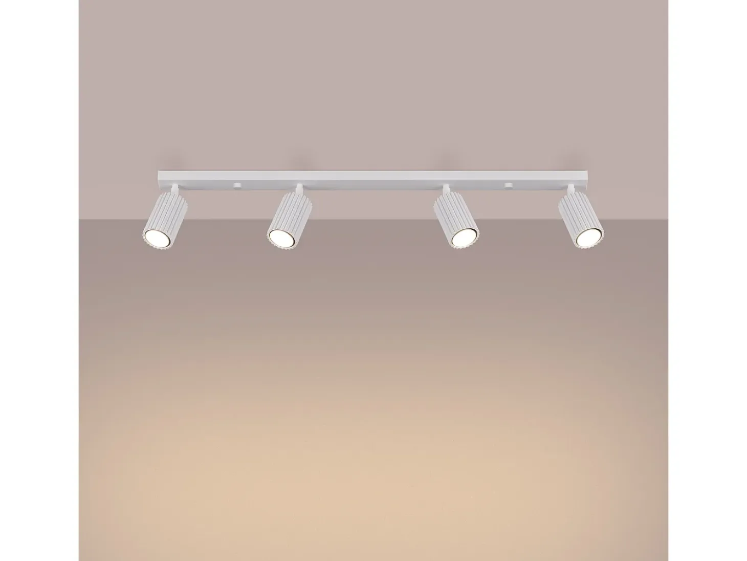 Lámpara De Techo Karbon Minimalista De Aluminio - 4 Fuentes Luminosas - L.81 X A.16,5 Cm - Blanco