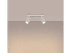 Lámpara De Techo Karbon Minimalista De Aluminio - 2 Fuentes Luminosas - L.30 X A.16,5 Cm - Beige