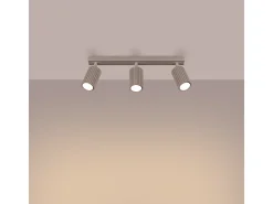 Lámpara De Techo Karbon Minimalista De Aluminio - 3 Fuentes Luminosas - L.45 X A.16,5 Cm - Gris Pardo