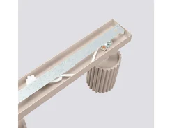 Lámpara De Techo Karbon Minimalista De Aluminio - 3 Fuentes Luminosas - L.45 X A.16,5 Cm - Gris Pardo