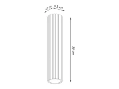 Lámpara De Techo Karbon Minimalista De Aluminio - 1 Fuentes Luminosas - L.6,5 X A.40 Cm - Gris Pardo