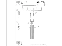 Lámpara De Techo Karbon Minimalista De Aluminio - 1 Fuentes Luminosas - L.6,5 X A.40 Cm - Gris Pardo