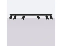 Lámpara De Techo Karbon Minimalista De Aluminio - 6 Fuentes Luminosas - L.117 X A.16,5 Cm - Negro
