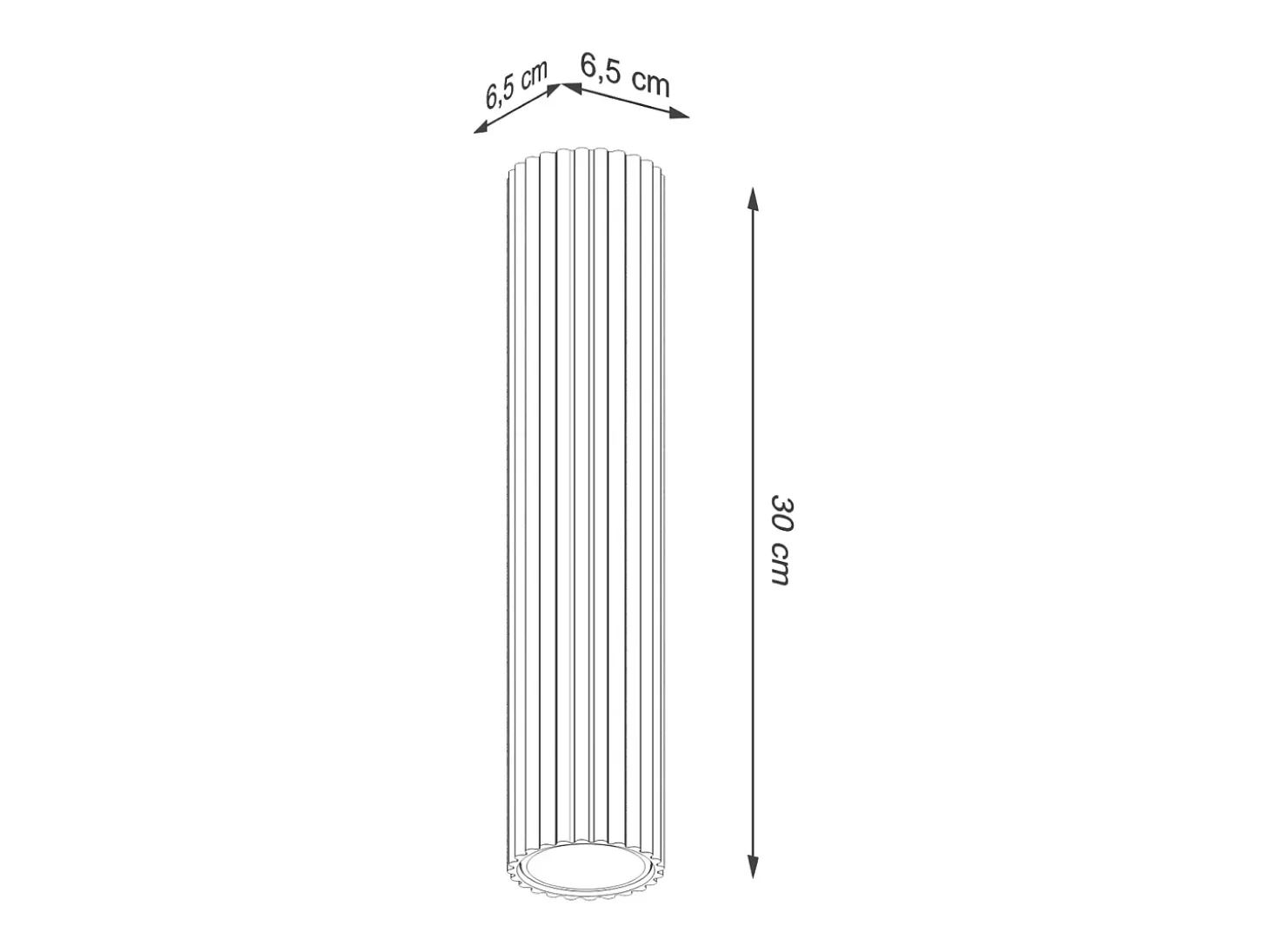 Lámpara De Techo Karbon Minimalista De Aluminio - 1 Fuentes Luminosas - L.6,5 X A.30 Cm - Negro