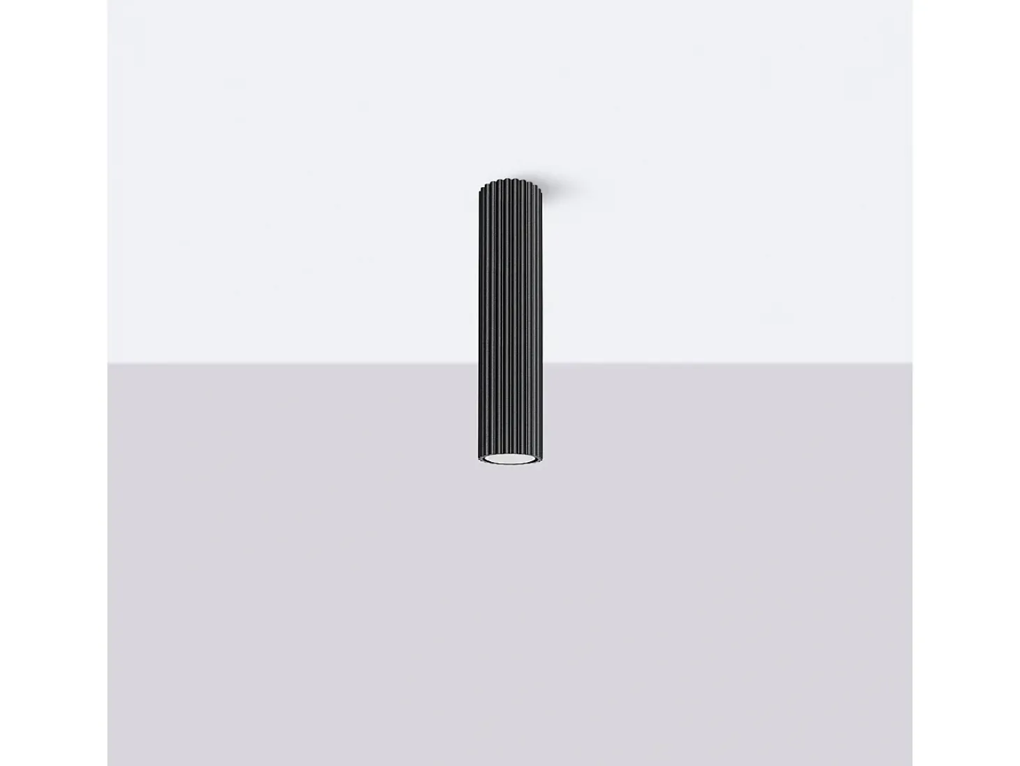 Lámpara De Techo Karbon Minimalista De Aluminio - 1 Fuentes Luminosas - L.6,5 X A.30 Cm - Negro