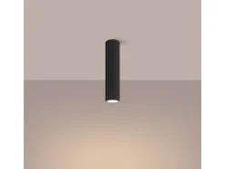 Lámpara De Techo Karbon Minimalista De Aluminio - 1 Fuentes Luminosas - L.6,5 X A.30 Cm - Negro