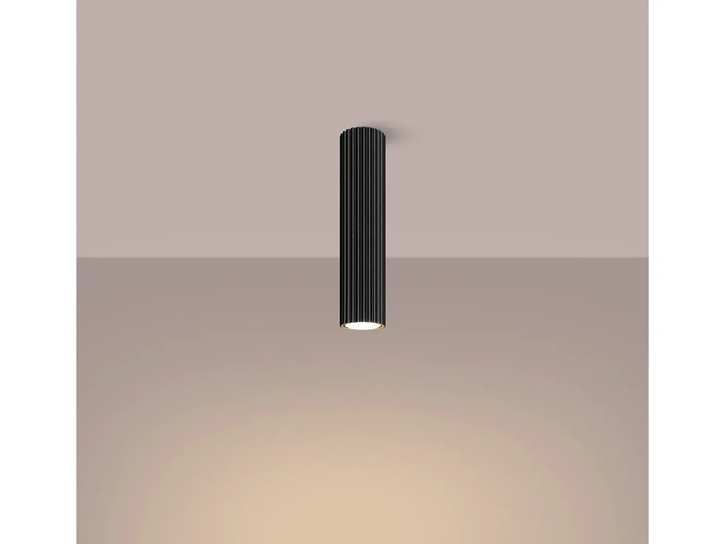 Lámpara De Techo Karbon Minimalista De Aluminio - 1 Fuentes Luminosas - L.6,5 X A.30 Cm - Negro