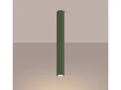 Lámpara De Techo Karbon Minimalista De Aluminio - 1 Fuentes Luminosas - L.6,5 X A.60 Cm - Verde Oliva
