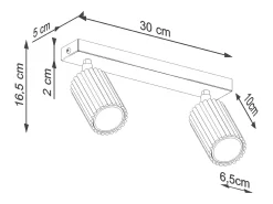 Lámpara De Techo Karbon Minimalista De Aluminio - 2 Fuentes Luminosas - L.30 X A.16,5 Cm - Blanco